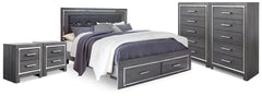 Lodanna King Storage Bed, 2 Chests and 2 Nightstands