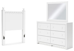 Mollviney Twin Panel Headboard, Dresser and Mirror