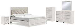 Altyra King Panel Bed, Dresser, Mirror, Chest and Nightstand