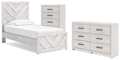Cayboni Twin Panel Bed, Dresser and Chest