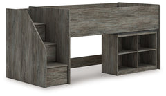 Frandern Twin Loft Bed with Bookcase Storage