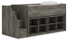 Frandern Twin Loft Bed with Bookcase Storage