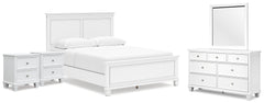 Fortman Queen Panel Bed, Dresser, Mirror and 2 Nightstands