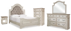 Realyn Queen Panel Bed Dresser, Mirror, Chest and Nightstand