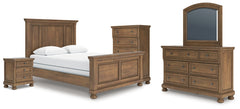 Feddinger Queen Panel Bed, Dresser, Mirror, Chest and Nightstand