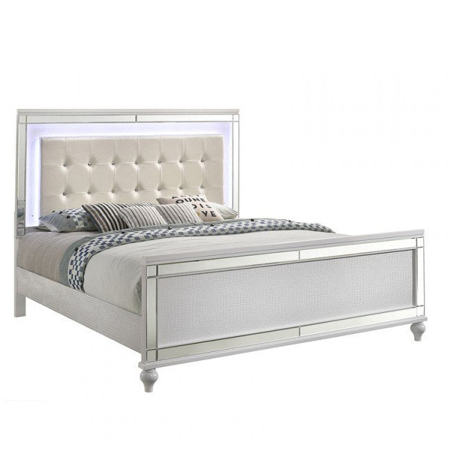 New Classic Valentino King Bed-White - MyWaynesHome #