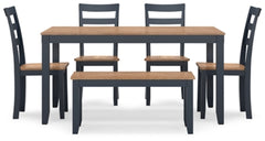 Gesthaven Dining Table with 4 Chairs and Bench (Set of 6) - MyWaynesHome #