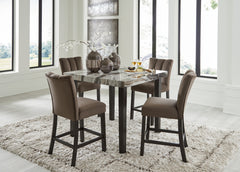 Jeshina Counter Height Dining Table and 4 Barstools