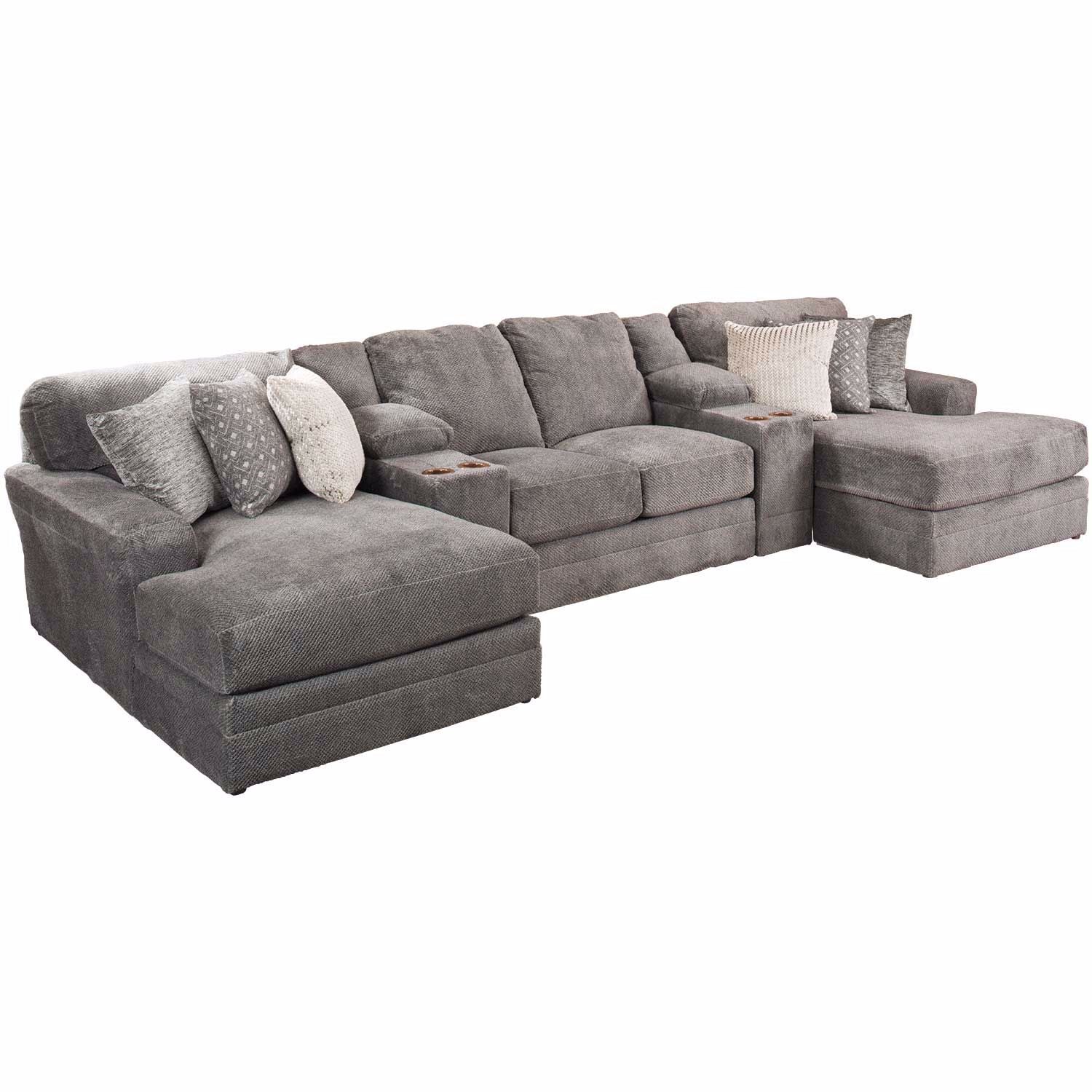 Mammoth Modular 5 Piece Sectional with Double Chaise and Storage Console - MyWaynesHome #