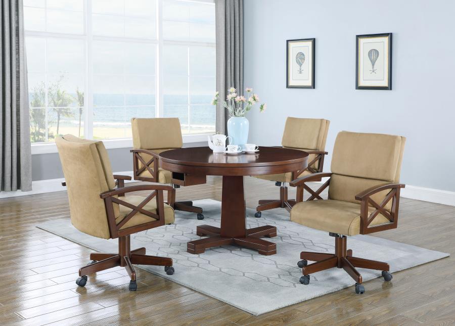 Marietta Brown 5 Pc Game Table Set - MyWaynesHome #