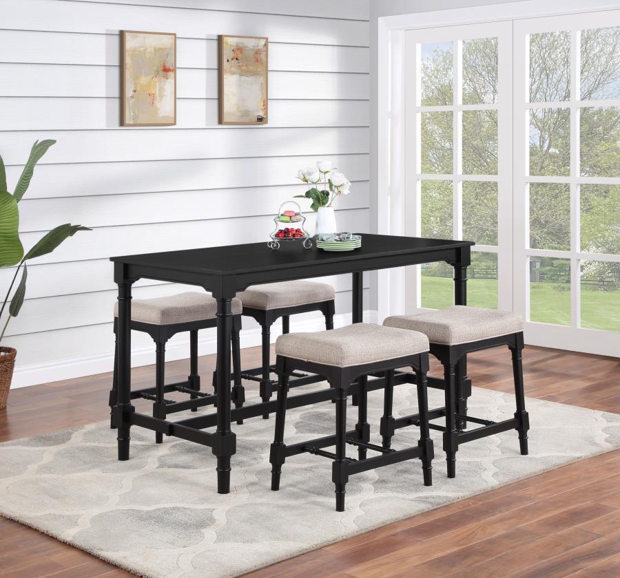 Martina Black 5 Pc Counter Height Dining Set - MyWaynesHome #