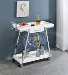 Kinney White Bar Cart - MyWaynesHome #