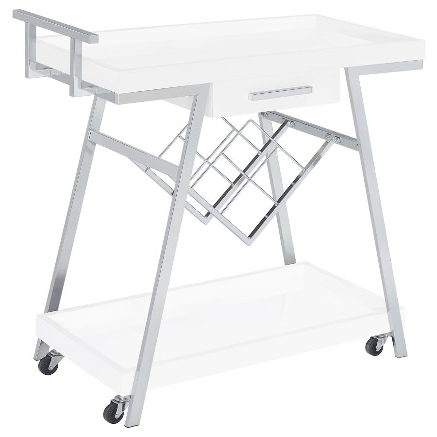 Kinney White Bar Cart - MyWaynesHome #