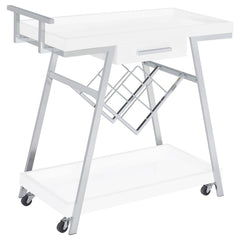 Kinney White Bar Cart - MyWaynesHome #