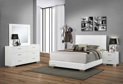 Felicity White Eastern King Bed 4 Pc Set - MyWaynesHome #