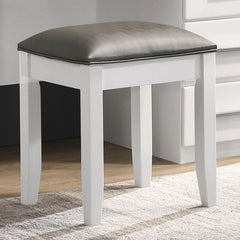 Felicity White Vanity Stool - MyWaynesHome #
