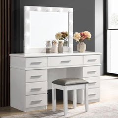 Felicity White Vanity Stool - MyWaynesHome #