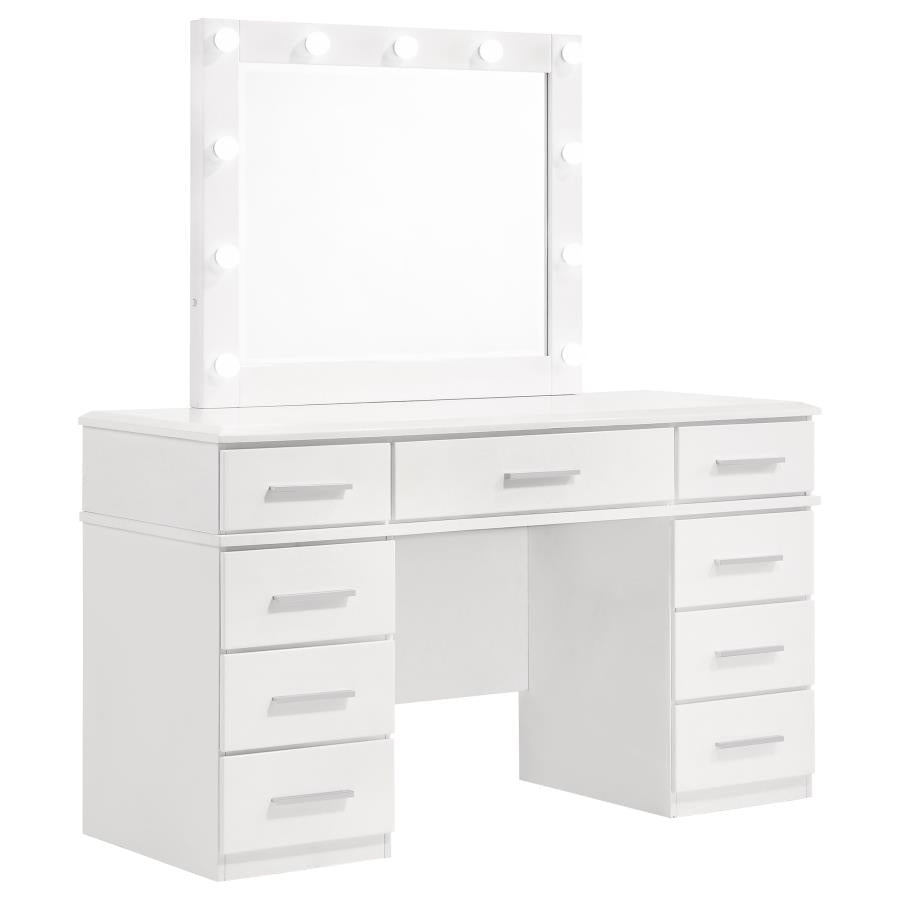 Felicity White Vanity Table & Mirror - MyWaynesHome #