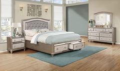 Bling Game Silver Eastern King Bed 4 Pc Set - MyWaynesHome #