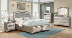 Bling Game Silver Eastern King Bed 4 Pc Set - MyWaynesHome #