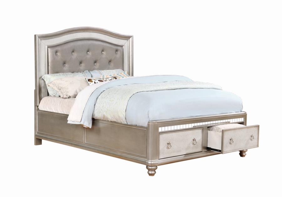 Bling Game Silver Eastern King Bed 4 Pc Set - MyWaynesHome #
