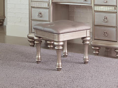 Bling Game Silver Vanity Stool - MyWaynesHome #