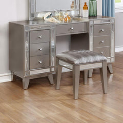 Leighton Silver Vanity Table & Stool - MyWaynesHome #