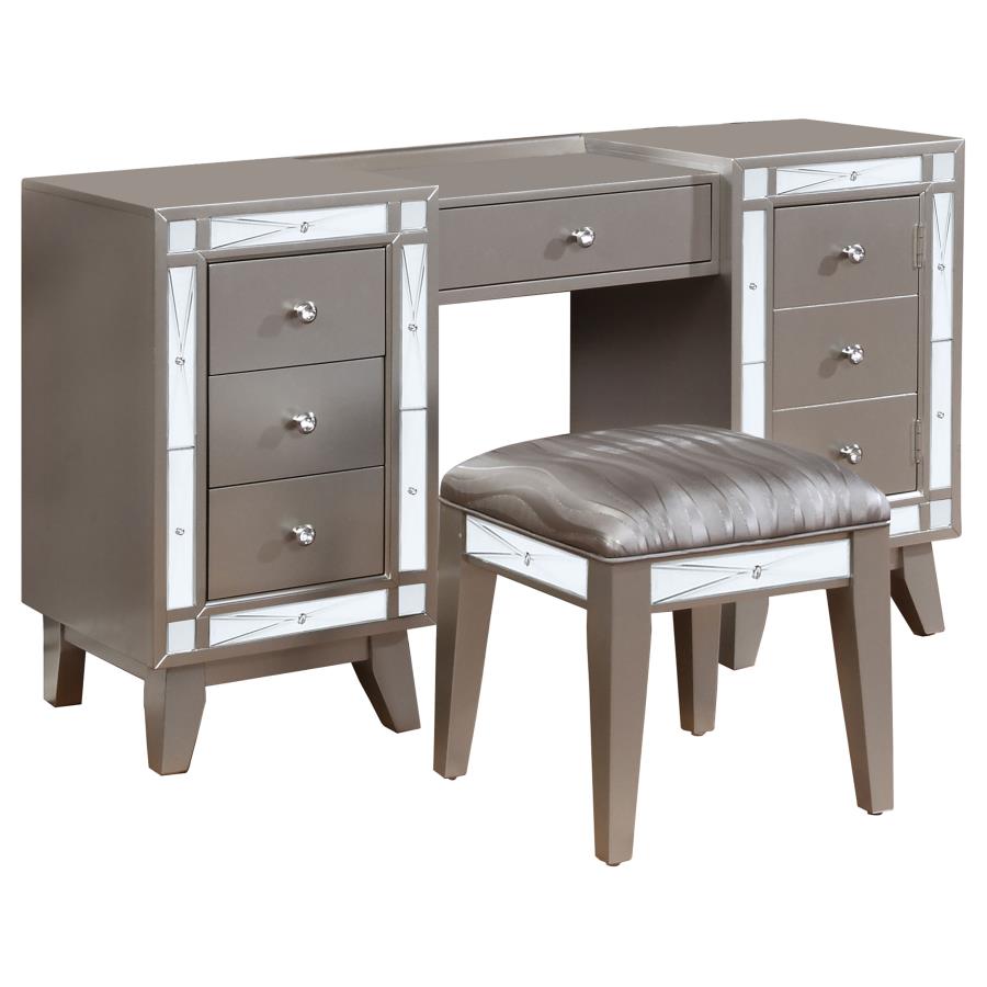 Leighton Silver Vanity Table & Stool - MyWaynesHome #