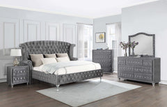 Deanna Grey Eastern King Bed 5 Pc Set - MyWaynesHome #