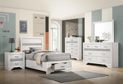 Miranda White Twin Bed 5 Pc Set - MyWaynesHome #