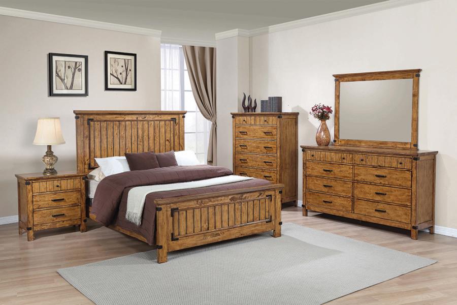 Brenner Brown California King Bed 4 Pc Set - MyWaynesHome #