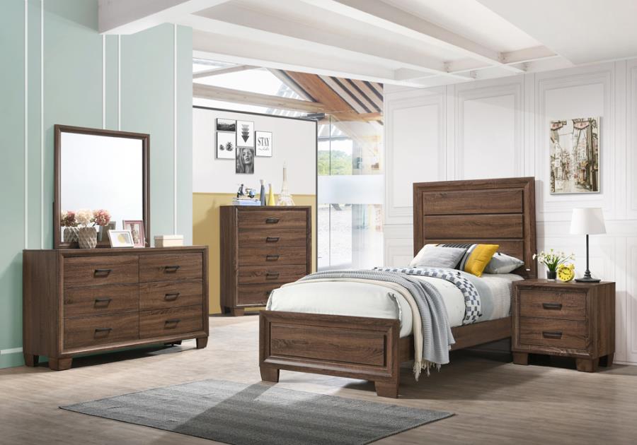 Brandon Brown Twin Bed 4 Pc Set - MyWaynesHome #