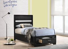 Miranda Black Twin Storage Bed - MyWaynesHome #