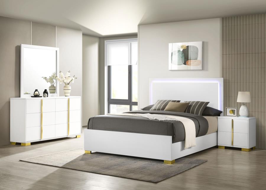 Marceline White Queen Bed 4 Pc Set - MyWaynesHome #