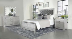 Eleanor Silver Eastern King Bed 4 Pc Set - MyWaynesHome #