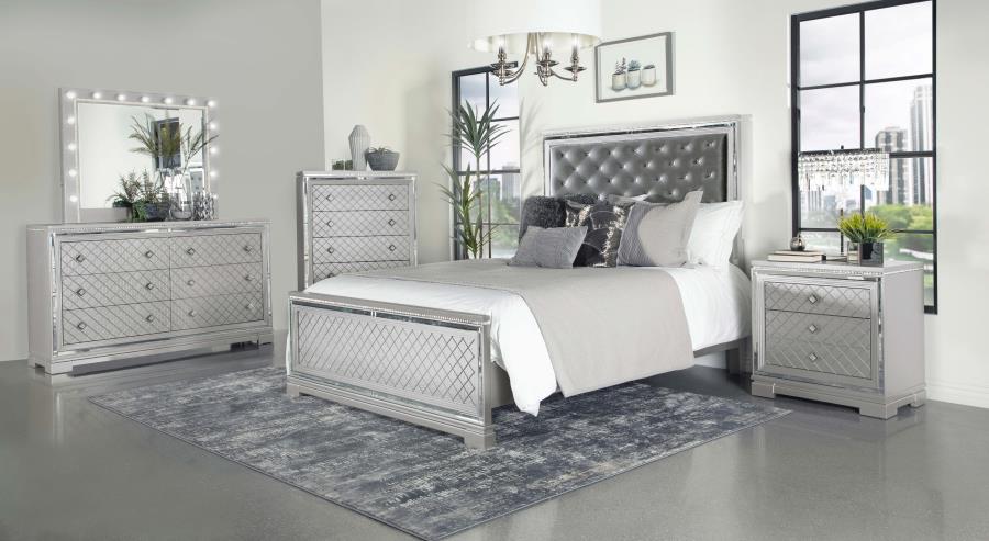 Eleanor Silver Eastern King Bed 5 Pc Set - MyWaynesHome #