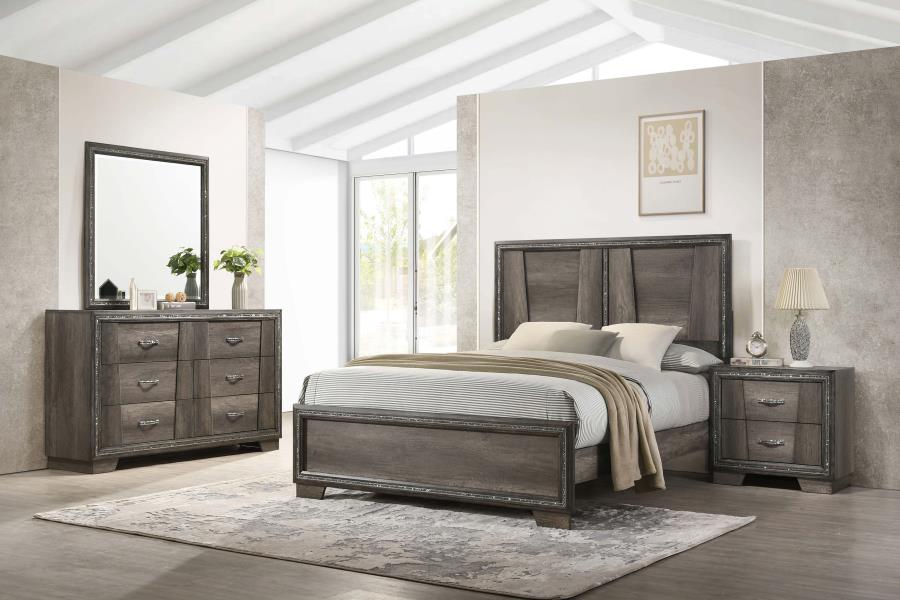 Janine Grey Queen Bed 4 Pc Set - MyWaynesHome #