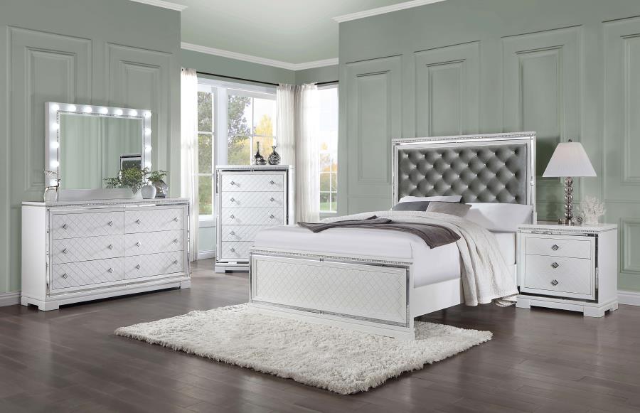 Eleanor White Eastern King Bed 5 Pc Set - MyWaynesHome #
