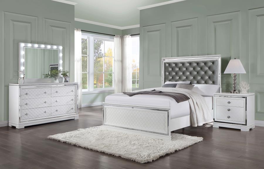 Eleanor White Queen Bed 4 Pc Set - MyWaynesHome #