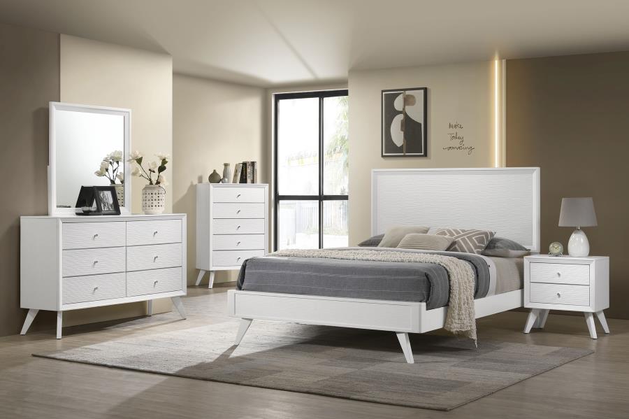Janelle White California King Bed 4 Pc Set - MyWaynesHome #