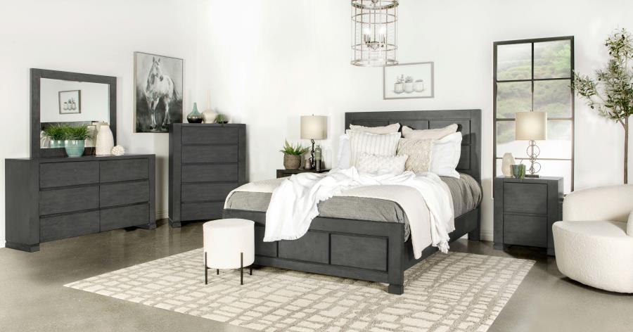 Lorenzo Grey Eastern King Bed 5 Pc Set - MyWaynesHome #