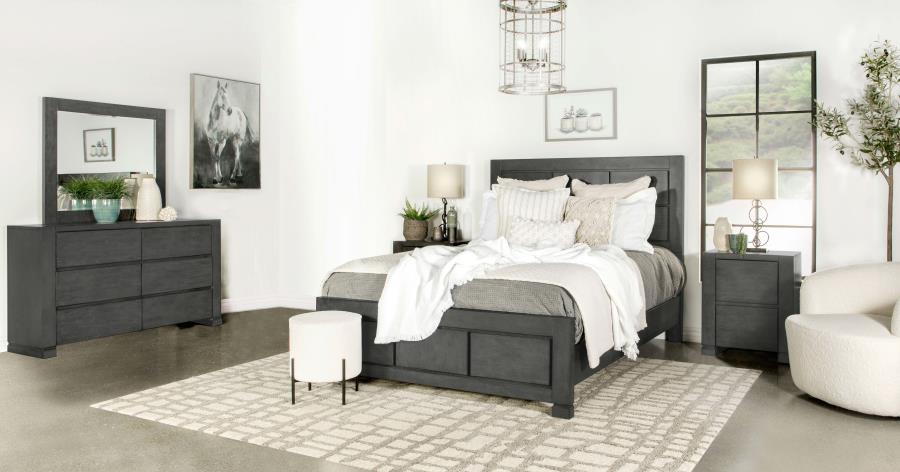 Lorenzo Grey California King Bed 4 Pc Set - MyWaynesHome #