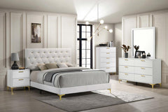 Kendall White Eastern King Bed 5 Pc Set - MyWaynesHome #