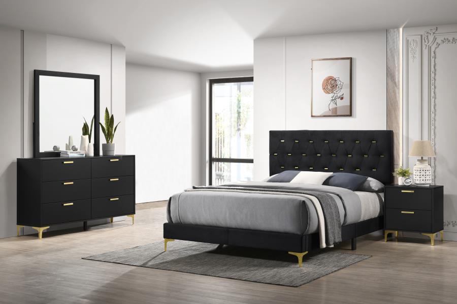 Kendall Black Queen Bed 4 Pc Set - MyWaynesHome #