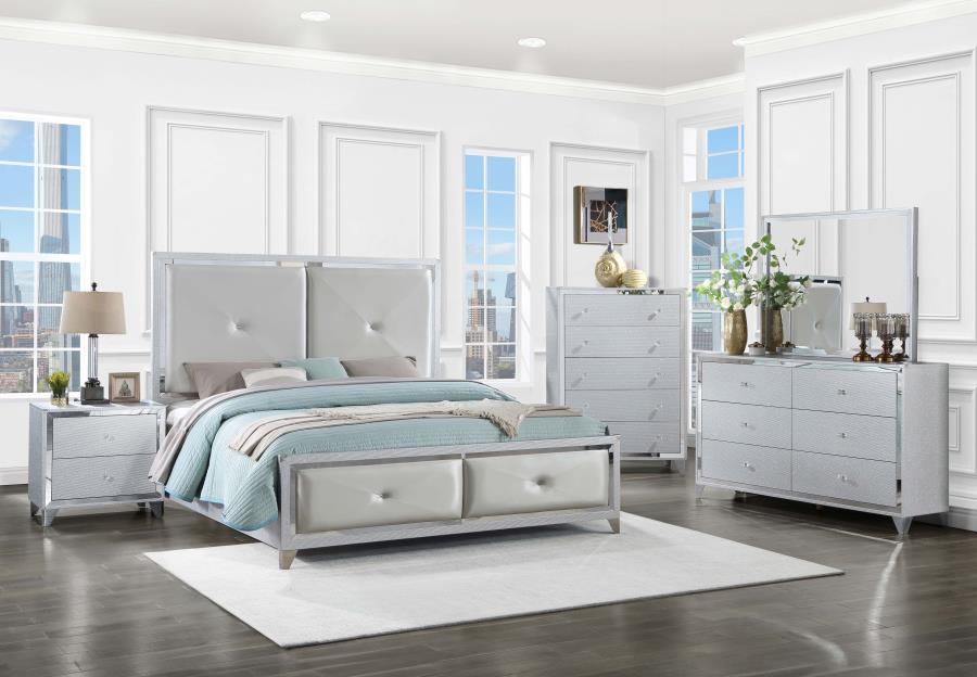 Larue Silver Queen Bed 5 Pc Set - MyWaynesHome #