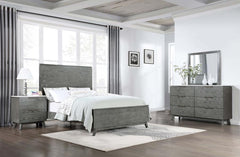 Nathan Grey California King Bed 4 Pc Set - MyWaynesHome #