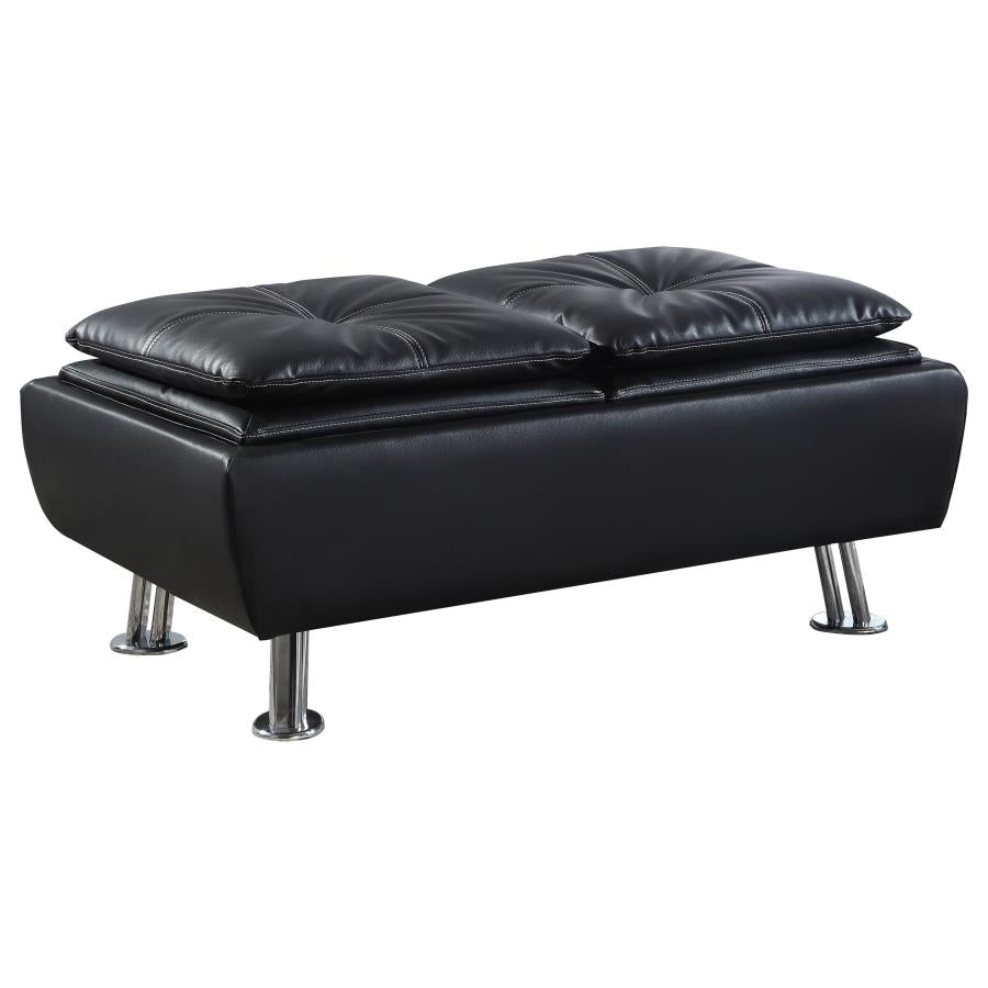 Dilleston Black Storage Ottoman - MyWaynesHome #