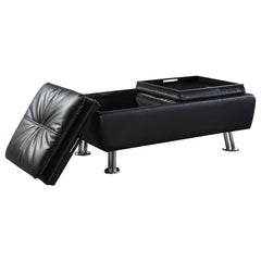Dilleston Black Storage Ottoman - MyWaynesHome #