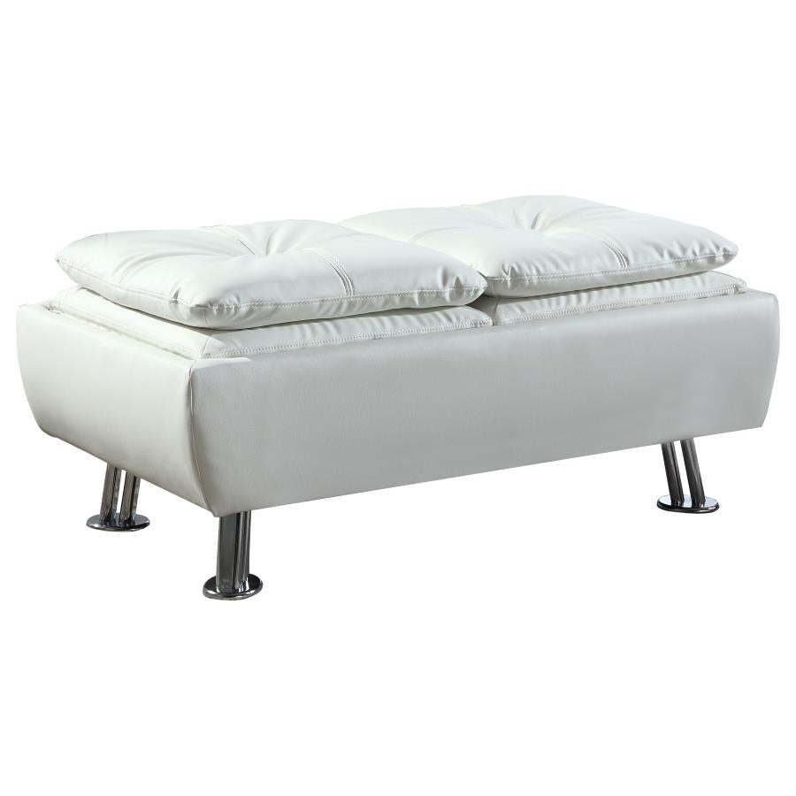 Dilleston White Storage Ottoman - MyWaynesHome #