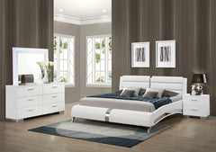 Jeremaine White California King Bed 4 Pc Set - MyWaynesHome #